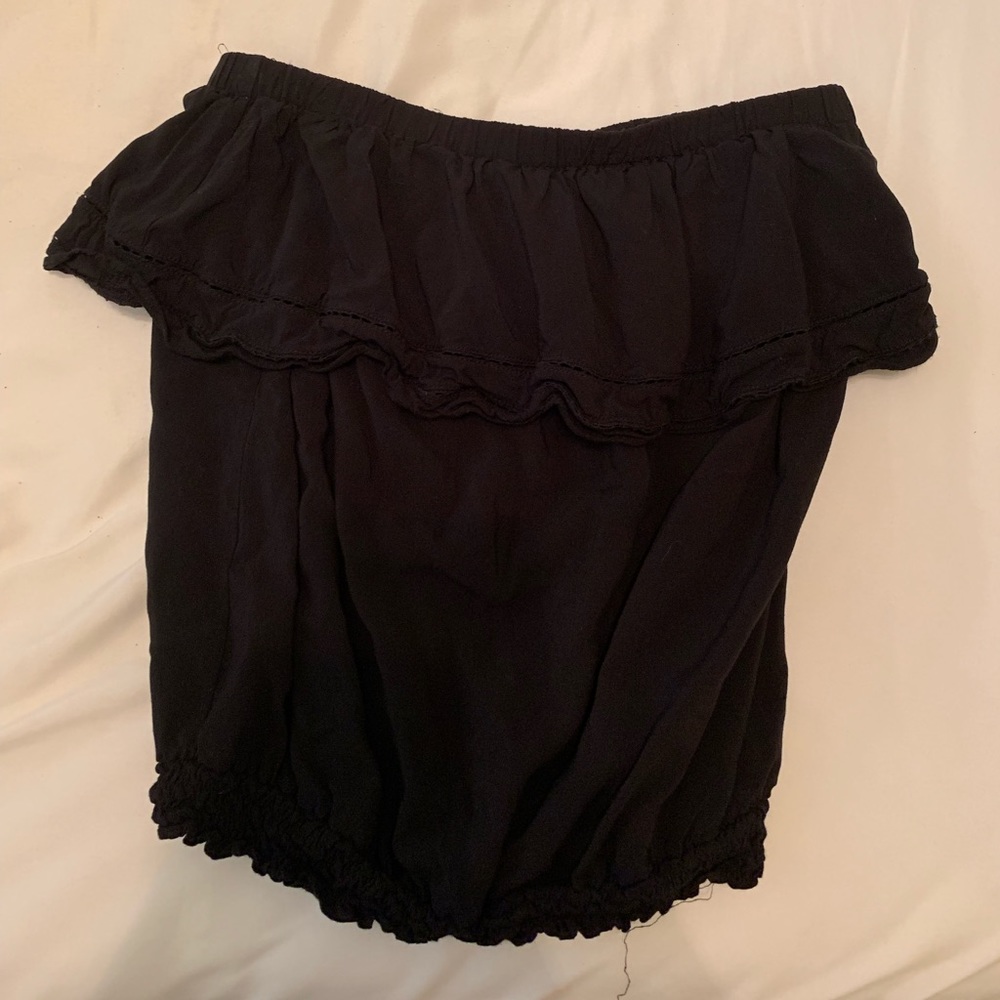 Black strapless top